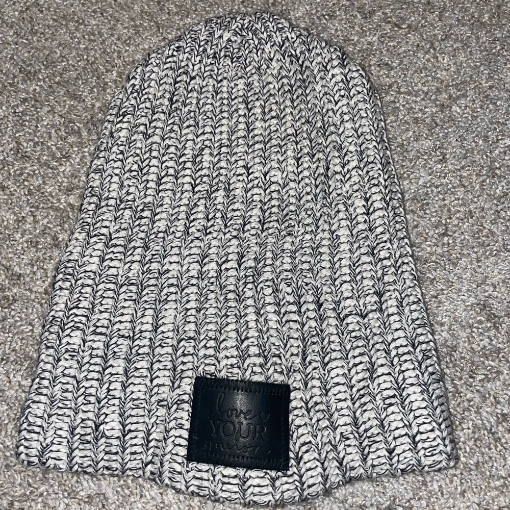 Speckled Black and White Love Your Melon Beanie Hat